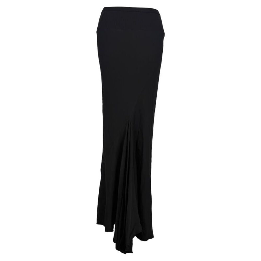 Rick Owens Elastic Waistband Maxi Skirt in Black Viscose